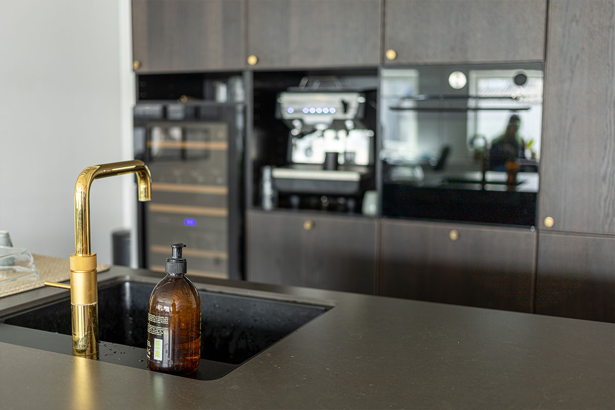 Newly fitted kitchen in a converted apartment